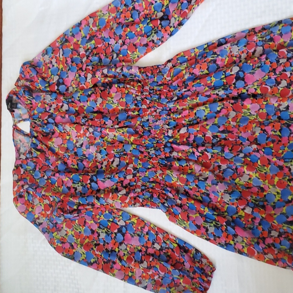 Nwt j crew water color floral cinch waist dress size s - Picture 2 of 13